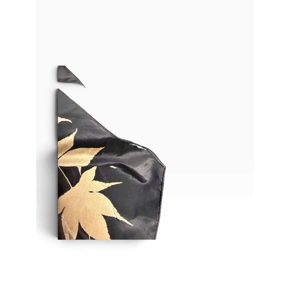Vera Neumann Vintage Silk Scarf Gray Red Tan Maple Leaf Botanical Print - Picture 9 of 15